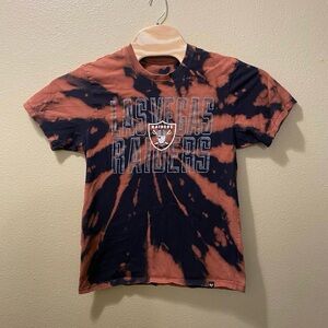 Women’s Large NFL Las Vegas Raiders 47 Spellout Upcycled Bleached Tie Dye Shirt